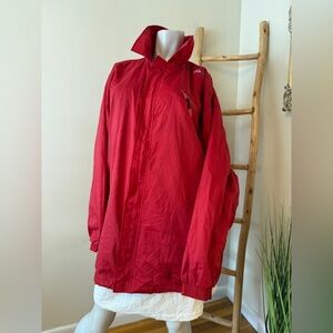FUBU Red Windbreaker Jacket Lined Oversized Coat Vented 90s Original VTG L
